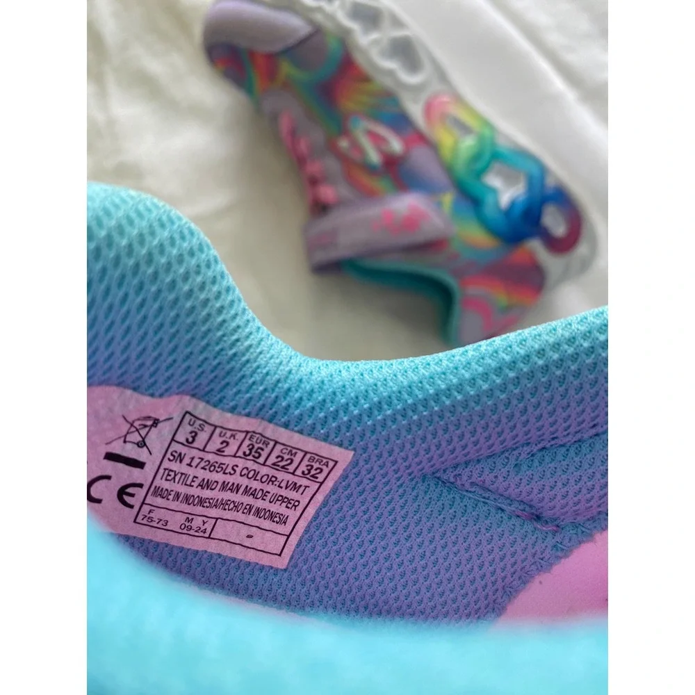 Skechers Heart Lights Rainbow Lux Girls Light Up Sneakers Purple Multi 17265LS 3